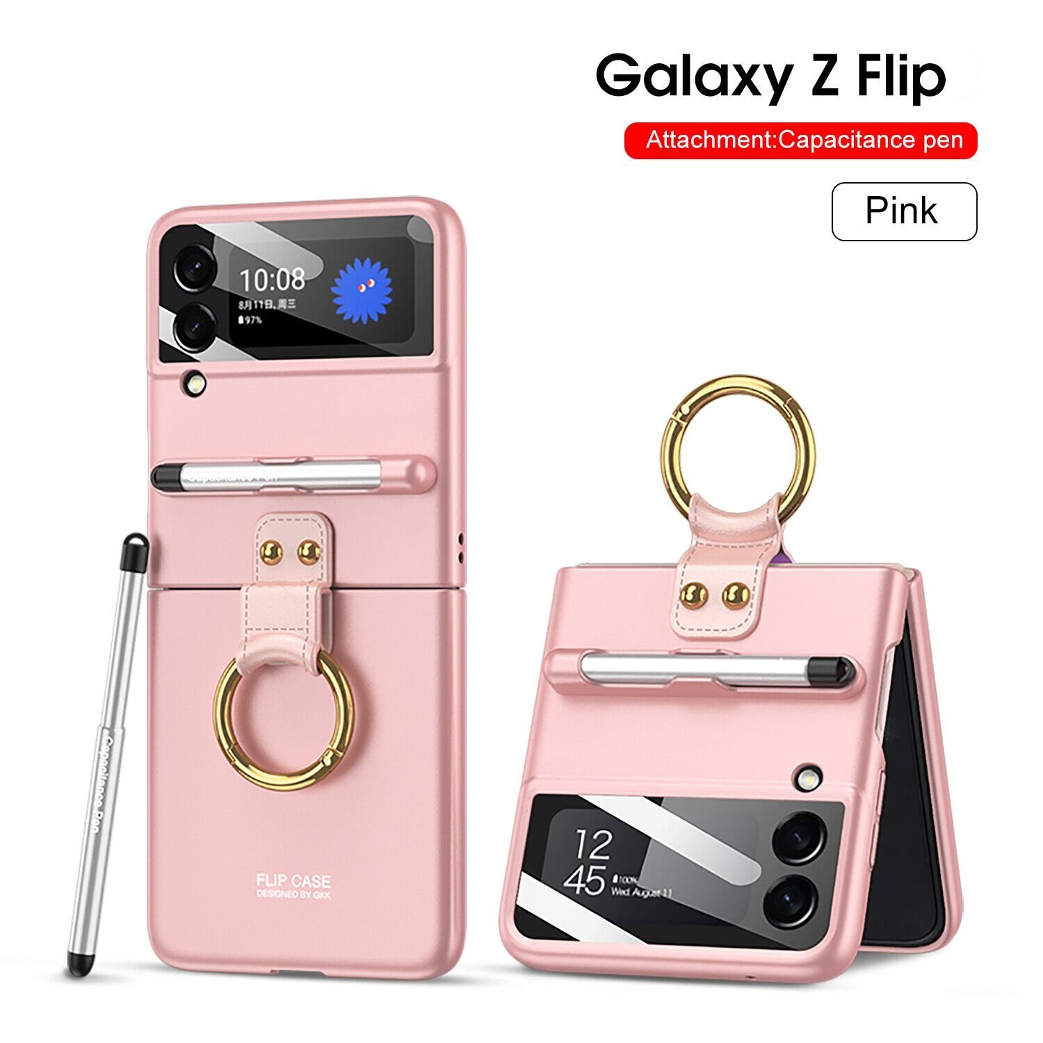 GKK Original Phone Case with Capacitance Pen Cover for SAMSUNG GALAXY FLIP 3/4 5G SERIES - Image 16