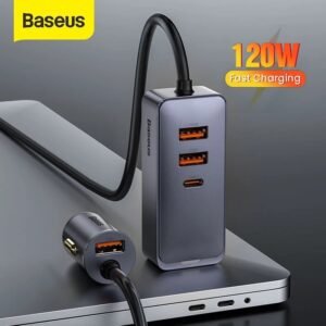 Premium Baseus 120W 4.0 Fast Charging Four Port Car Charger