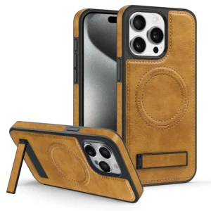 Luxury Magnetic Back Cover Wireless Charging Leather  Case For iPhone 16 Pro and 16 Pro Max Series