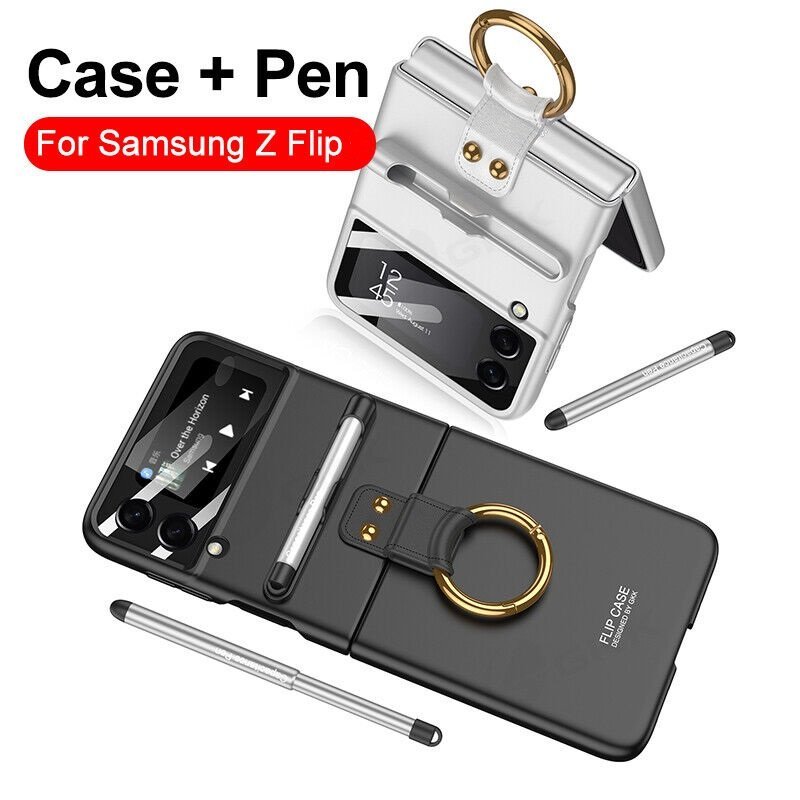 GKK Original Phone Case with Capacitance Pen Cover for SAMSUNG GALAXY FLIP 3/4 5G SERIES - Image 3