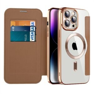 iPhone 13/14/15 Series MagSafe Magnetic Absorption Leather Wallet Flip Case with Lens Protection