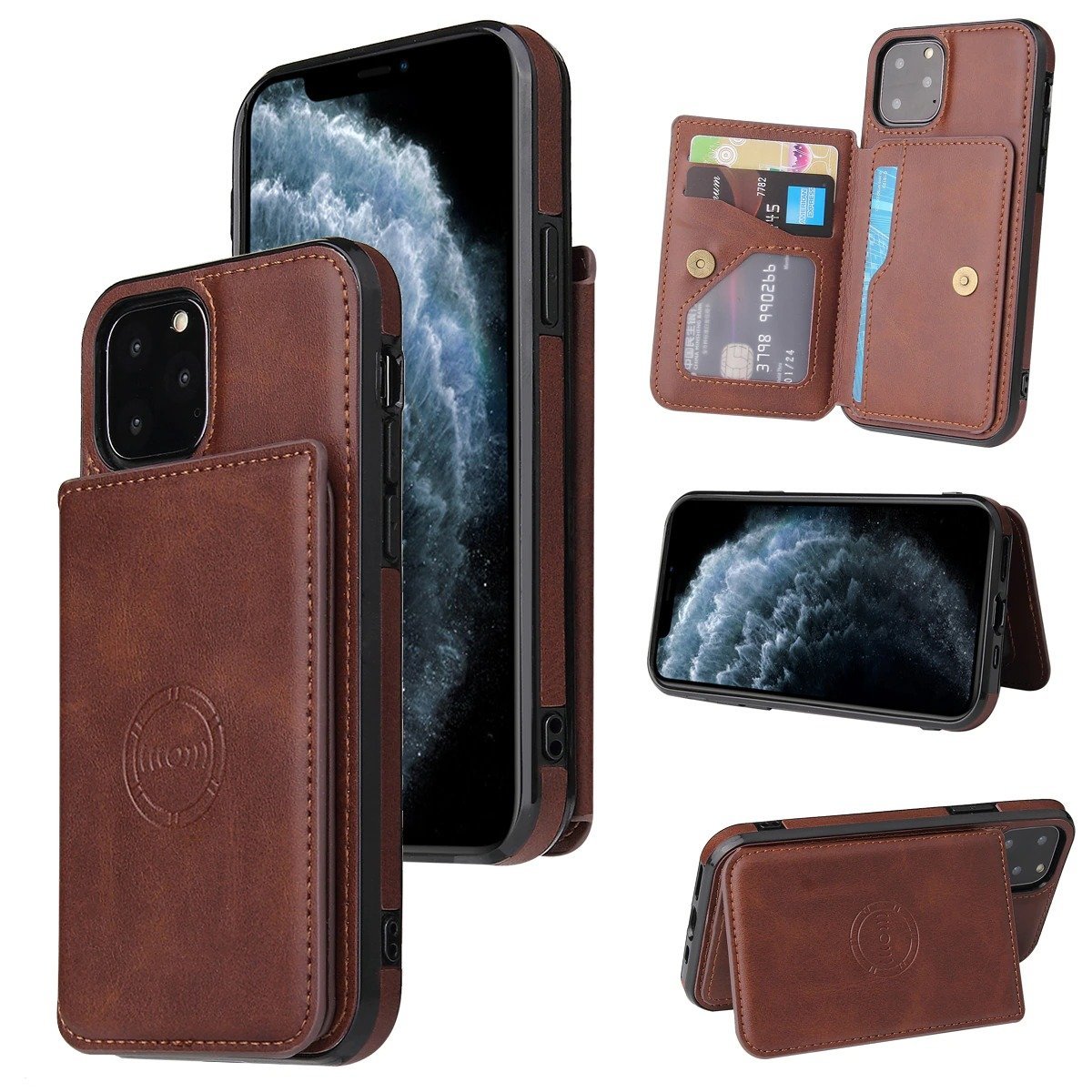 iPhone 12 Series Luxury Leather Wallet Back Cover Case - Image 13