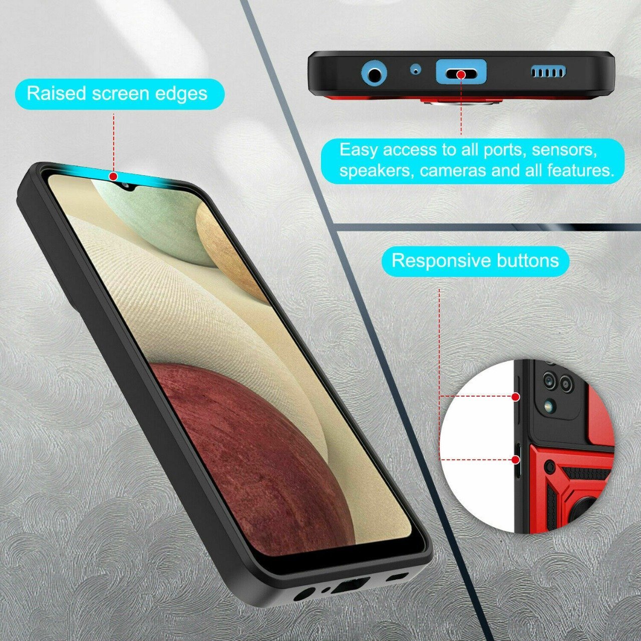 Samsung Galaxy A12 Push-Window Armor Case - Image 14