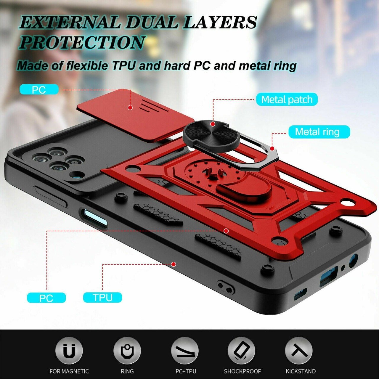 Samsung Galaxy A12 Push-Window Armor Case - Image 13