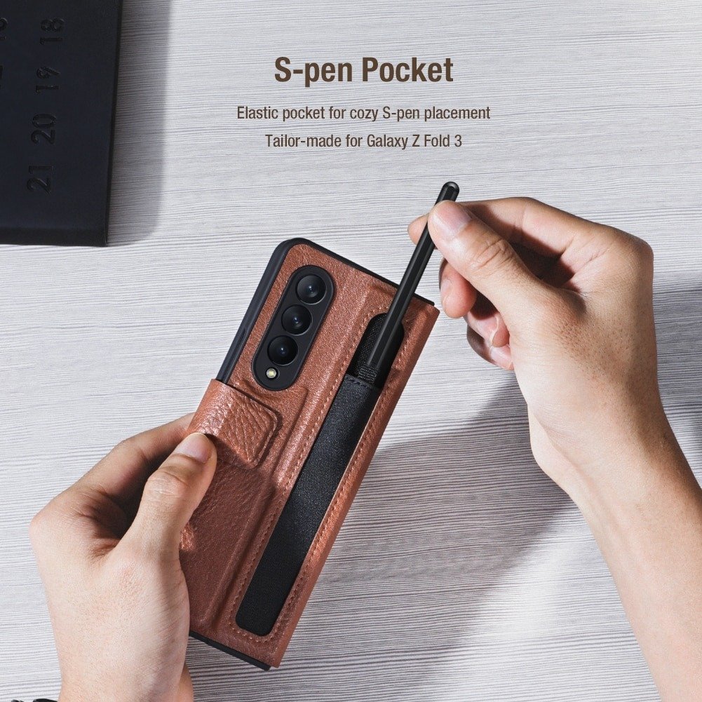 Nillkin Luxury Aoge Leather Phone Case For Samsung Galaxy Z Fold 3 With External Pen Tray - Image 6