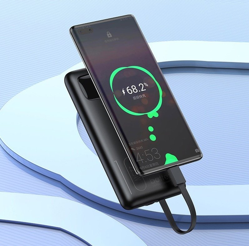 Awei P169K 20000mAh 22.5W Fast Charging Dual Input Dual Output with Built-in Cable LCD Display Power Bank - Image 5