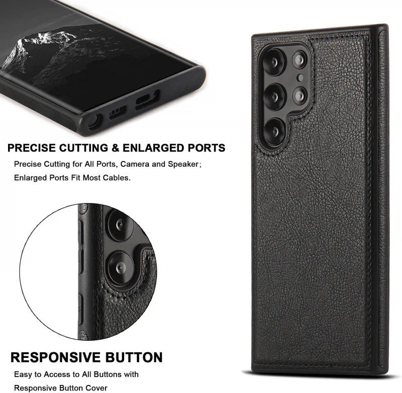 Luxury Premium PU Line Leather Stitching Case Cover For Samsung Galaxy S23 Ultra/S24 Ultra - Image 14