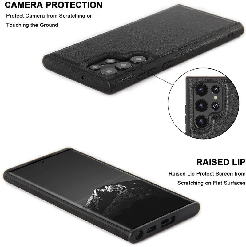 Luxury Premium PU Line Leather Stitching Case Cover For Samsung Galaxy S23 Ultra/S24 Ultra - Image 12