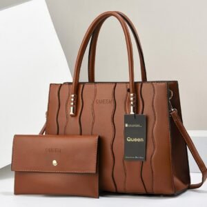 QUEEN WOMEN'S 2PCS Leather Large Capacity Crossbody Bag Purse and Handbag Hobo Set