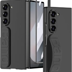 Samsung Fold 6 GKK Matte Finish Slim Band Silicone Protective Case with Finger Strap & Built-in Screen Protector