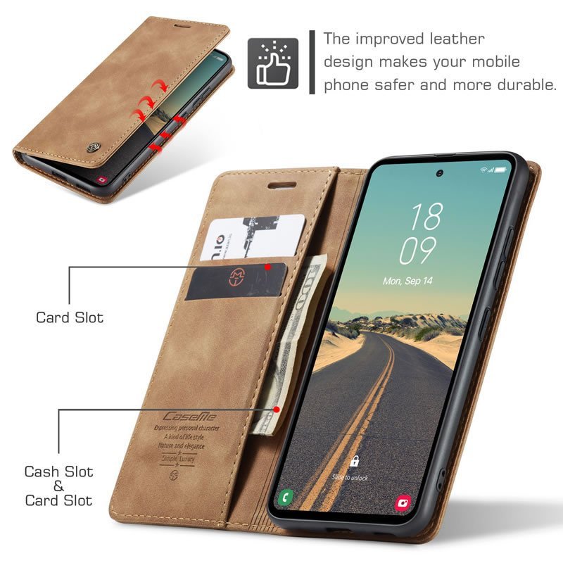 Samsung Galaxy S23 Series CaseMe Leather Flip Cover with Wallet Slots - Image 11