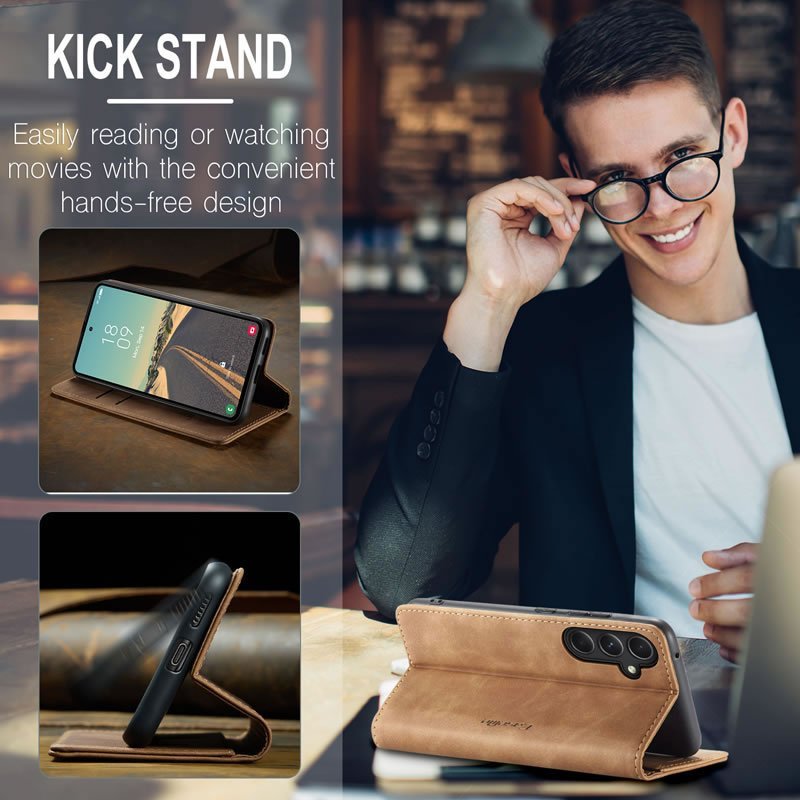 Samsung Galaxy S23 Series CaseMe Leather Flip Cover with Wallet Slots - Image 14