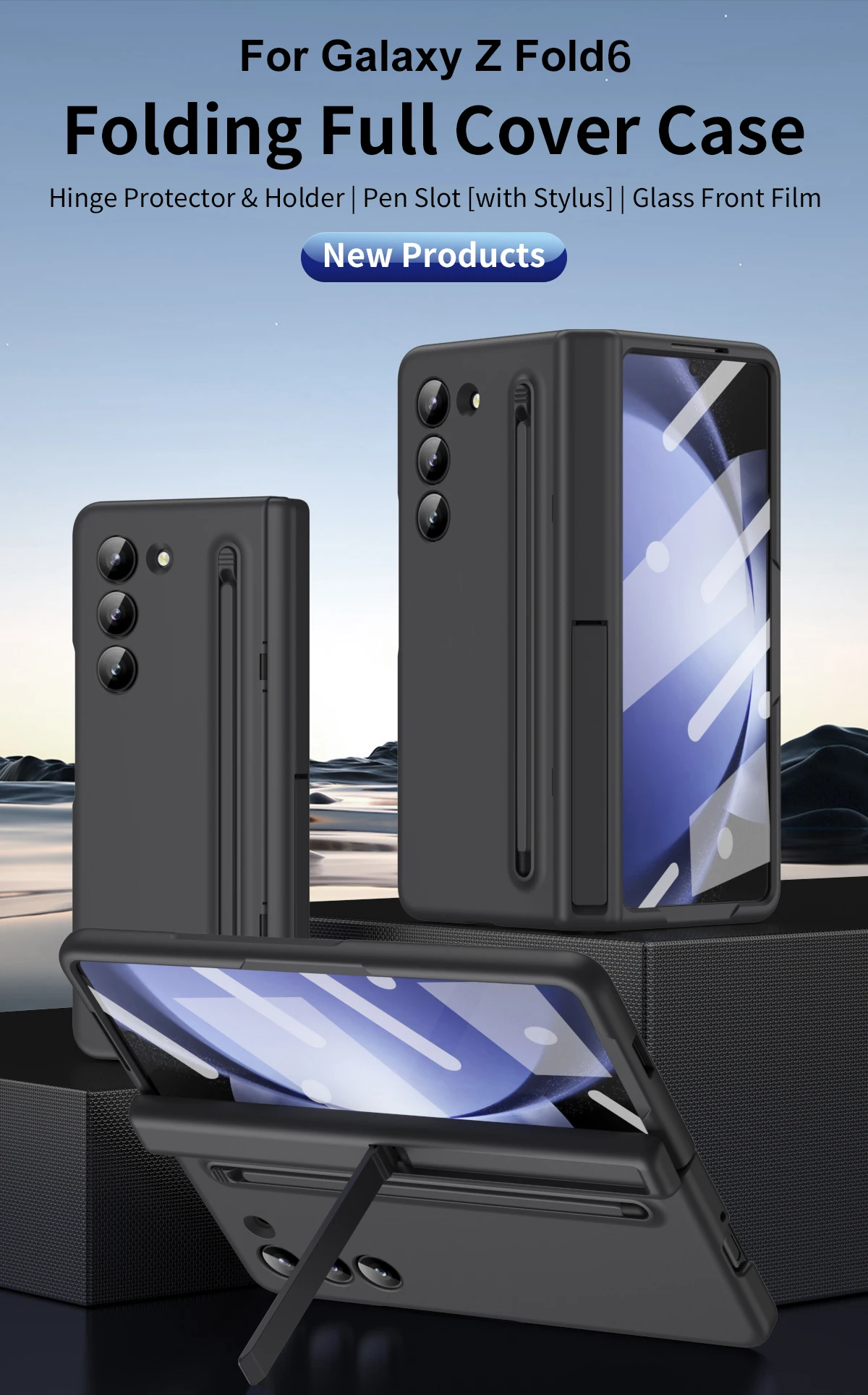 Samsung Galaxy Z Fold Series Shockproof Full Screen Protector All-inclusive Hinge Shell Armor Case - Image 13